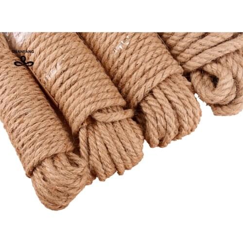 QUANFANG (3,4,6,8,10,11)MM Hemp RopeNatural Linen Burlap For DIY Gift Wrap Rope Christmas Activities Party Supplies Craft Decor
