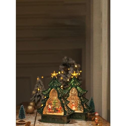 GY Christmas Snowflake Crystal Ball Music Box Birthday Gift for Girls Music Box Dream Creative Tree Storm Lantern Decoration