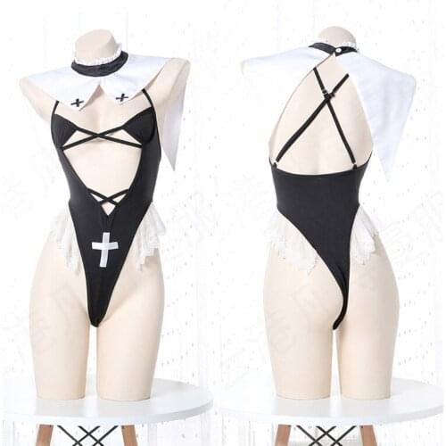 Sexy Lingerie Body Suit for Women Lolita Cute One Piece Swimwear Sukumizu Sister Lingerie Set Sexy Nun Cosplay Uniform Wholesale