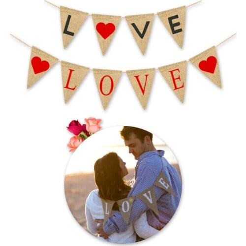 Valentine Wedding Engagement Photo Party Bunting Banner Garland Props Decor Sign