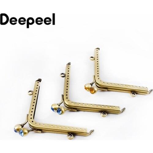 5pcs Deepeel 11cm Triangle Mini Purse Frame Kiss Clasp Bronze Metal Sewing Brackets Diy Vintage Coin Bag Clip Accessories BS166