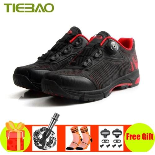 TIEBAO 2019 Cycling Shoes Women Men Mountain Bike Sneakers Self-locking Bicycle Leisure Riding Shoes Bicicleta SPD Pedals Shoes