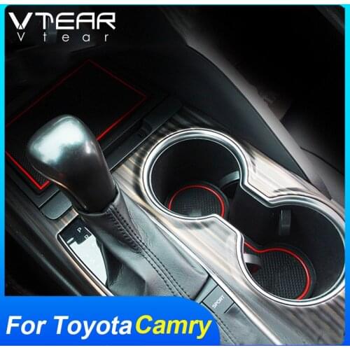 Vtear For Toyota Camry cup pad interior Non-slip Anti-dirty styling decoration Gate Slot Mat accessories car parts 2018-2020