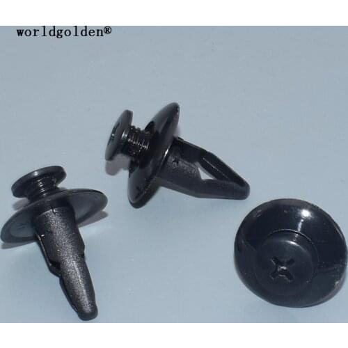 Worldgolden 100pcs Inner Fender Push-Type Retainer for Nissan#63844-01A00 for Ford#MNA01-56145(MNA0156145) NA01-56145(NA0156145)