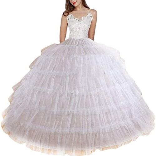 Wonderful Womens Tulle Petticoat Crinoline Skirt Slips Floor Length Underskirt for Ball Gown Wedding Dress
