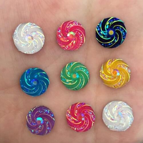 120Pcs AB Resin whirlwind 12mm Round Flat back Rhinestone Scrapbook Wedding DIY Applique Ornament Crafts