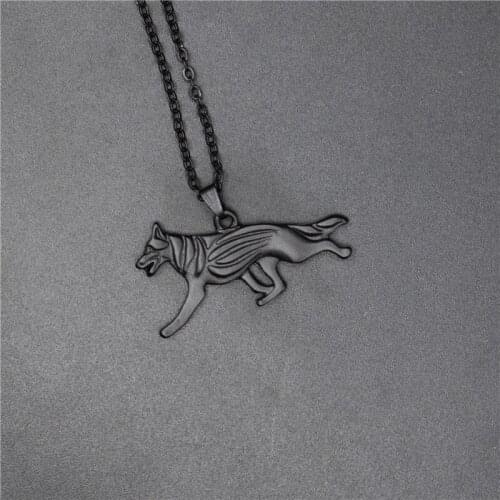 4 Colors New German Shepherd Charm Necklace Trendy Metal Dog Jewellery German Shepherd Pendant Necklace Women