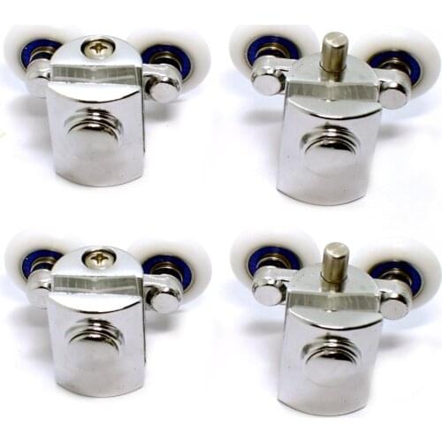 4pcs Stainless Steel Zinc Alloy Bearing Hardware Sliding Door Roller Shower Room Cabin Accessories
