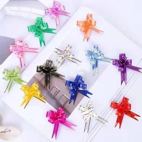 Gift Packing Pull Bow Ribbons 50pcs Birthday Wedding Party Favors Decor Home Decoration DIY Pull Flower Ribbons Christmas Decor