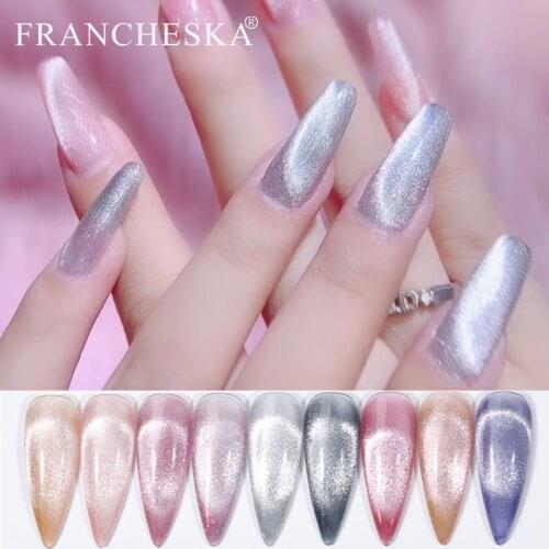 8ml Crystal Ice Cat Eye Gel Nail Silver Crystal 9D Variation Light Therapy Gel Lasting Bright UV LED Nail Extension Gel TSLM1