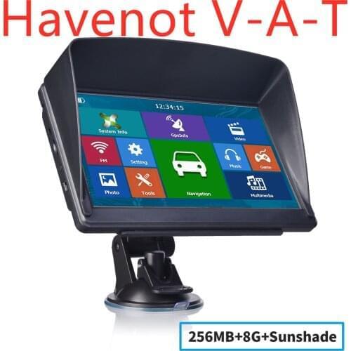 Free shipping havenot V-AT 5pcs 7 Inch Gps Navigation Car Truck Gps Navigator 256MB+8GB Capacitive Screen Newest Europe Map