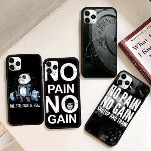 Bodybuilding Gym Fitness Equipment Phone Case Rubber for iPhone 12 pro max mini 11 pro XS MAX 8 7 6 6S Plus X 5S SE 2020 XR case