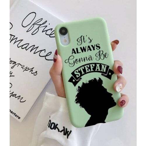 The Vampire Diaries Stefan Damon Salvatore Phone Case Liquid Silicone Phone Case for iPhone 11 Pro Max XR XS X 6 6S 7 8 Plus