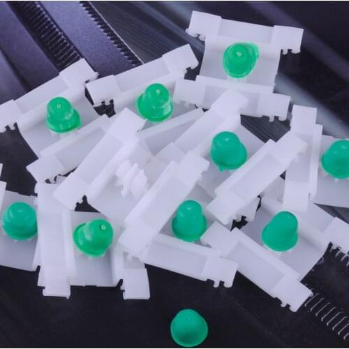 CITALL New White & Green 10pcs Plastic Car Door Trim Bump Strip Clips Molding Short Stem Fit for VW Volkswagen Golf MK3