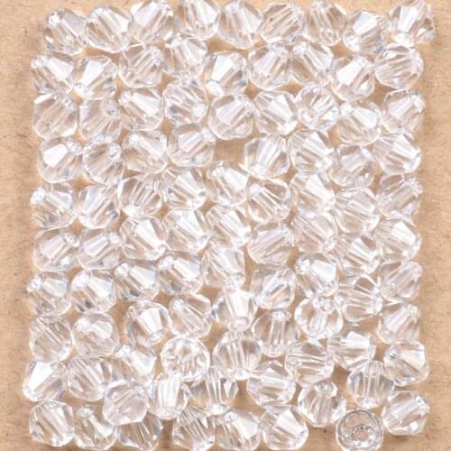 100pcs Clear White Color 4mm Bicone Crystal Beads Glass Beads Loose Spacer Beads DIY Jewelry Making Austria Crystal Beads