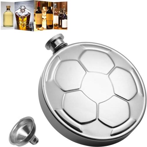 IPRee 4.5oz Football Style Hip Flask Stainless Steel Flagon Wine Whiskey Bottles Pot With Funnel