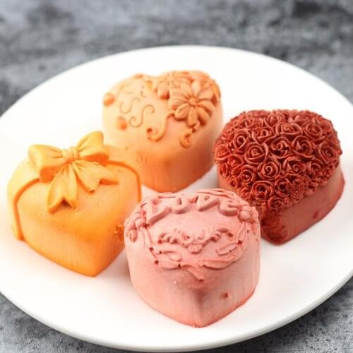 4-cavity Resin Molds Heart Love Rose Flower Soap Making Supplies