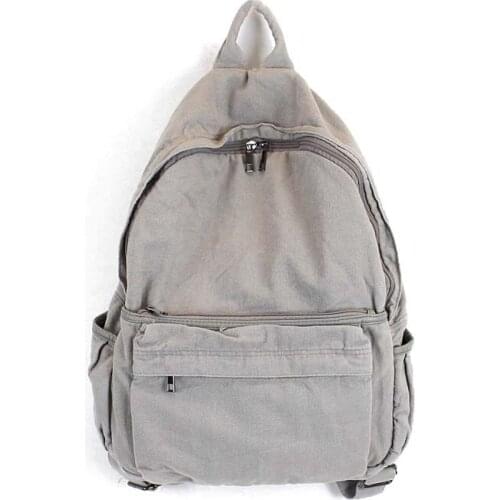 3PCS / LOT Korean Style Canvas Double Backpack Men Women Simple Casual University School Bag Rucksack