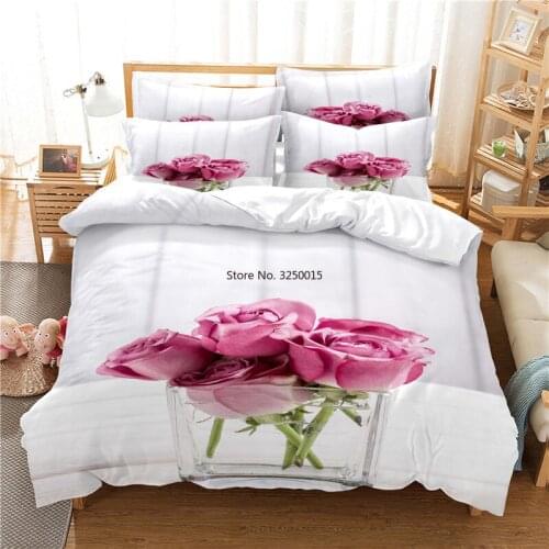 2-3 Pcs Beautiful Flower Bedding Set Duvet Cover Set 3d Bedding Digital Printing Bed Linen Queen Size Bedding Set Fashion Design