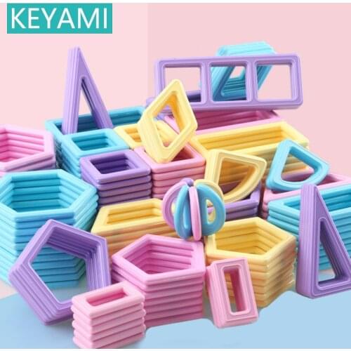 KEYAMI Magnetic Toys Big size Construct Magnetic Blocks DIY Candy colors kids toys Children gift Magnet Model Educational Toys