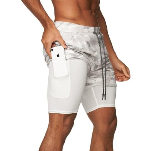 2021 Summer Running Shorts Men 2 in 1 Sports Jogging Fitness Shorts Training Quick Dry Camouflage Men Shorts Sport gyms Short