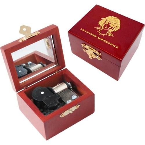 Princess Mononoke Music Box Carved Wood Wind Up Musical Gift for Christmas,Birthday,Valentines Day,Play Princess Mononoke Theme