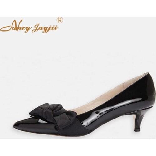 Nancyjayjii Spring Black Classic Butterflt-KontLadies Slip On Pumps Pointed Toe Mid Stilettos Heels Dress Work Shoes Woman