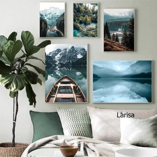 Landscape Canvas Painting Home Decor Nordic Poster Wall Art Pictures for Room Design Printings for Interior Decor Frameless