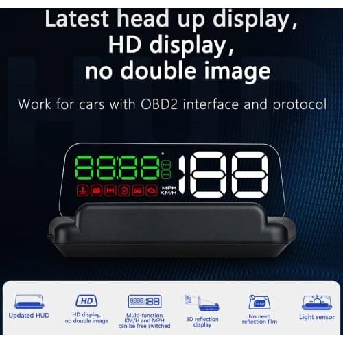 C500 OBD2 Hud Head-Up Display With Mirror Projection Digital Car Speed Projector On-Board Computer Fuel Mileage Auto Accessories