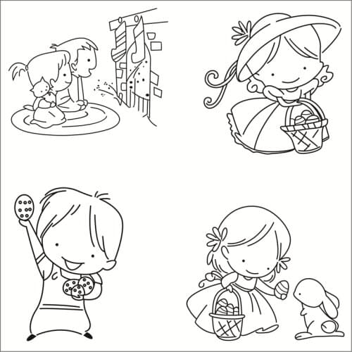 Boy girl Transparent Silicone Clear Rubber Stamp Sheet Cling Scrapbooking DIY Cute Pattern Photo Album Paper Card Decor Stamp