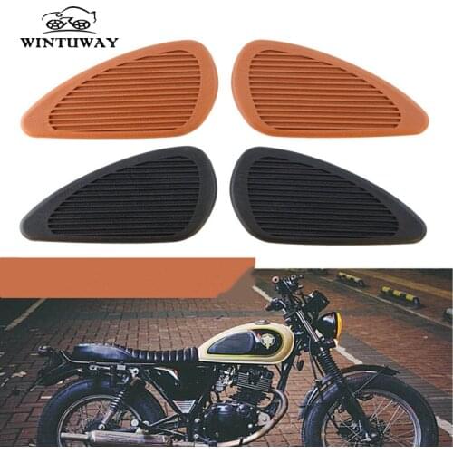WINTUWAY 1 Pair Motorcycle Rubber Gas Oil Tank Knee Pads Universal Fuel Tanks Traction Decals Stickers Side Panels