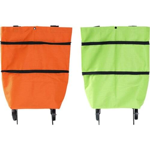 Shopping Bag Foldable Wheel Portable Convenient Trolley Basket Shopping Bag Customize Logo Printing amicably