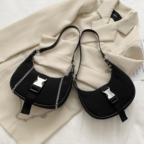 Popular Simple Female Daily Bag Casual Nylon Women Shoulder Underarm Bags Solid Color Tote Crossbody Handbags