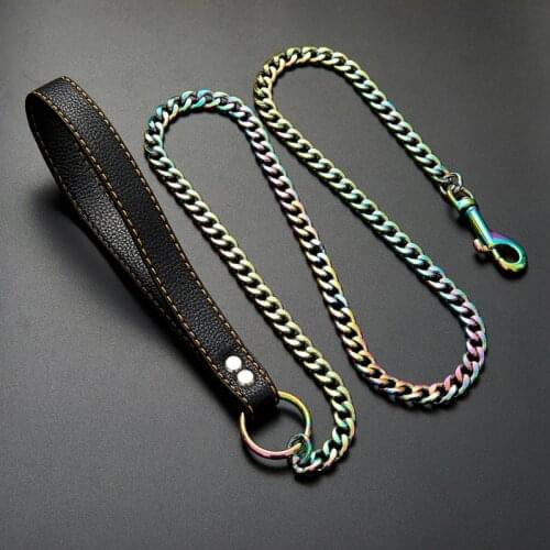 Heavy Duty Dog Chain for Large Dogs Pitbull German Shepherd Colorful Plated Stainless Steel Dog Leash Pet Stuff Accessories