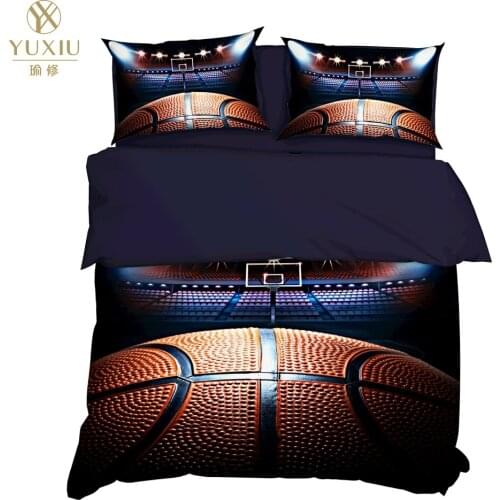 YuXiu 3D Duvet Cover Set Basketball Football Field Bedding Sets 3Pcs Bed Linens Covers Pillowcase King Queen Full Home Texitle