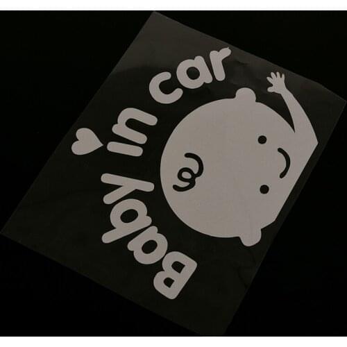 1PCS Baby In Car Waving Baby On Board Safety Sign Cute Car Decal Vinyl Sticker