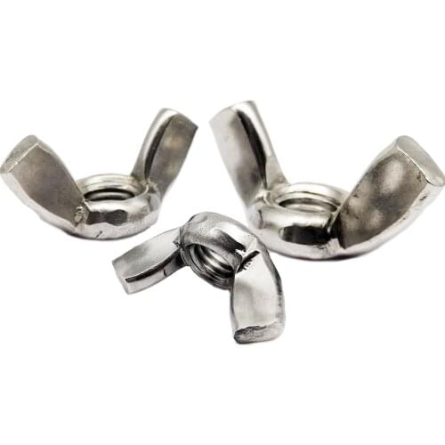 2/5/10pcs M3 M4 M5 M6 M8 M10 M12 GB62 304 Stainless Steel Adjust Thumb Nut Hand Tighten Thumbnut Ingot Butterfly Ear Wing Nut