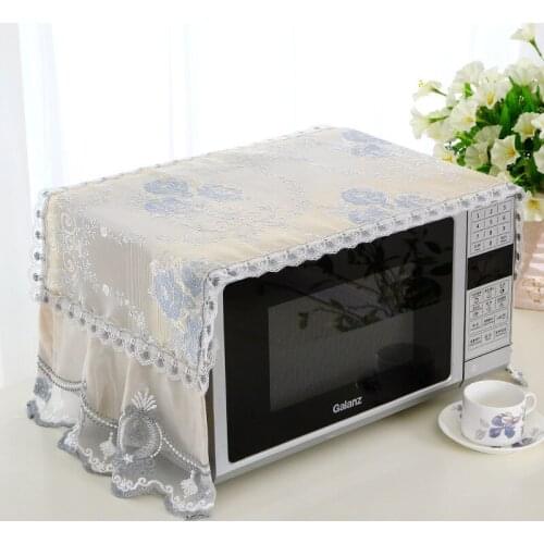 3color for choose lace Dust Cover Microwave Cover Microwave Oven Hood Microwave Towel With Storage Bag