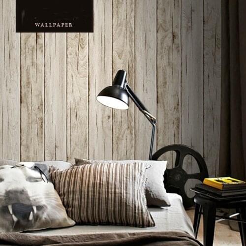 3d Papel de Parede Vintage Style Stripe Wall Paper Wood Washable Vinyl Wallpaper Rolls for Living Room 3D Wallcoverings 3colors