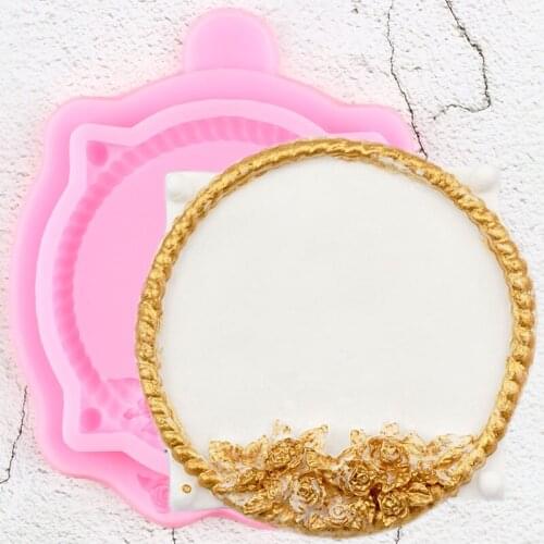 3D Frame Border Silicone Molds Flower Cupcake Topper Fondant Cake Decorating Tools Candy Resin Clay Chocolate Gumpaste Moulds