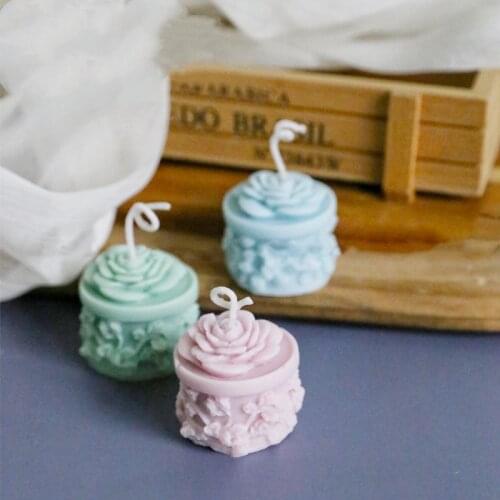 3D Rose Vase Candle Mold Valentines Day Rose Aromatherapy Moulds Candle Gypsum Epoxy Molds DIY Cake Home Deco Silicone Mold
