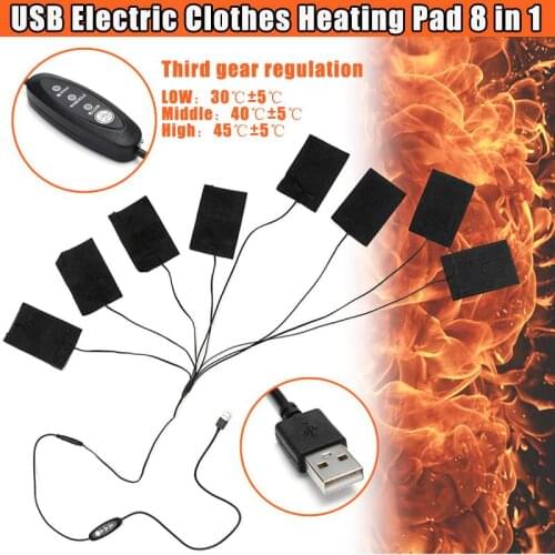 8pcs Usb Electric Heating Pads With 3 Gear Adjustable Temperature For Back Pain Neck Knee Hand Foot Shoulder 5v-12v