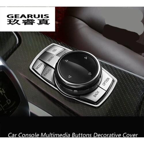Car Interior Console Multimedia Buttons Decorative Cover Trim For BMW x1x3x4/F26/x5/F15x6/F16 1/2/3/5 series F30 F10 2011-2016