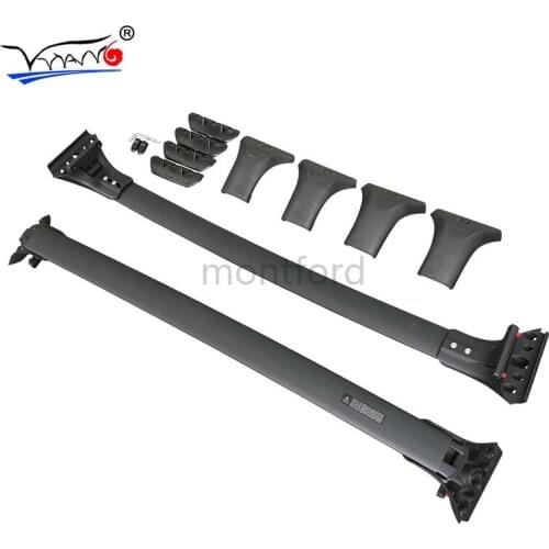 Car Styling For Toyota Fortuner Aluminum Alloy Side Bars Cross Rails Roof Rack Luggage Carrier Rack 2Pcs