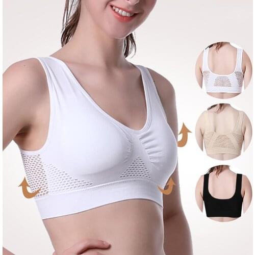 Women Solid Bras Breathable Mesh Bras Shockproof Padded Solid Bra Seamless Fitness Tops Waistcoat High Quality Newest