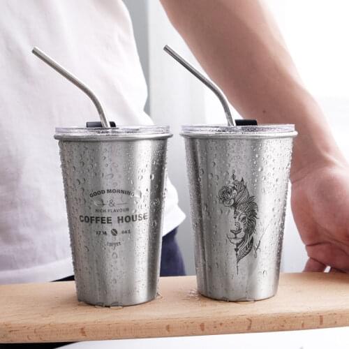Stainless Steel Coffee Cup Industry Simple Style Cold Drink High Temperature Tea Beer Fruit Juice Drinking Water Cup E11568