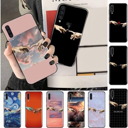 Funny Hand The Creation of Adam Phone Case For Samsung A40 A31 A50 A51 A71 A20E A20S S8 S9 S10 S20 Plus note 20 ultra