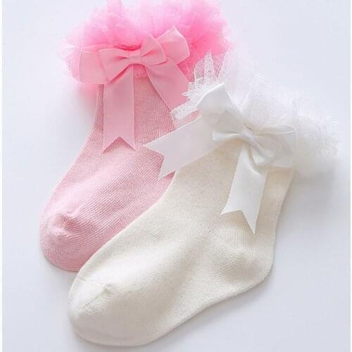 Baby Socks New Fashion Prince Knee High Socks Kids Girl Party Wear Lace Cotton Ankle Socks Floral Cotton,bamboo Fiber Casual