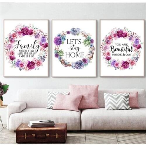 Home sweet Diamond Embroidery 3 Panel /set Diy Diamond painting weath Diamond mosaic painting rhinestone wall stickerZP-3006