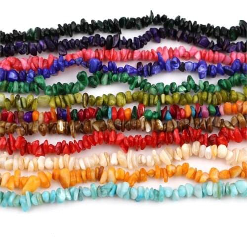 DoreenBeads Handmade Bohemian Shell Loose Beads Irregular Colorful Dyed Loose Spacer Women DIY Making Bracelets Jewelry,1Strand